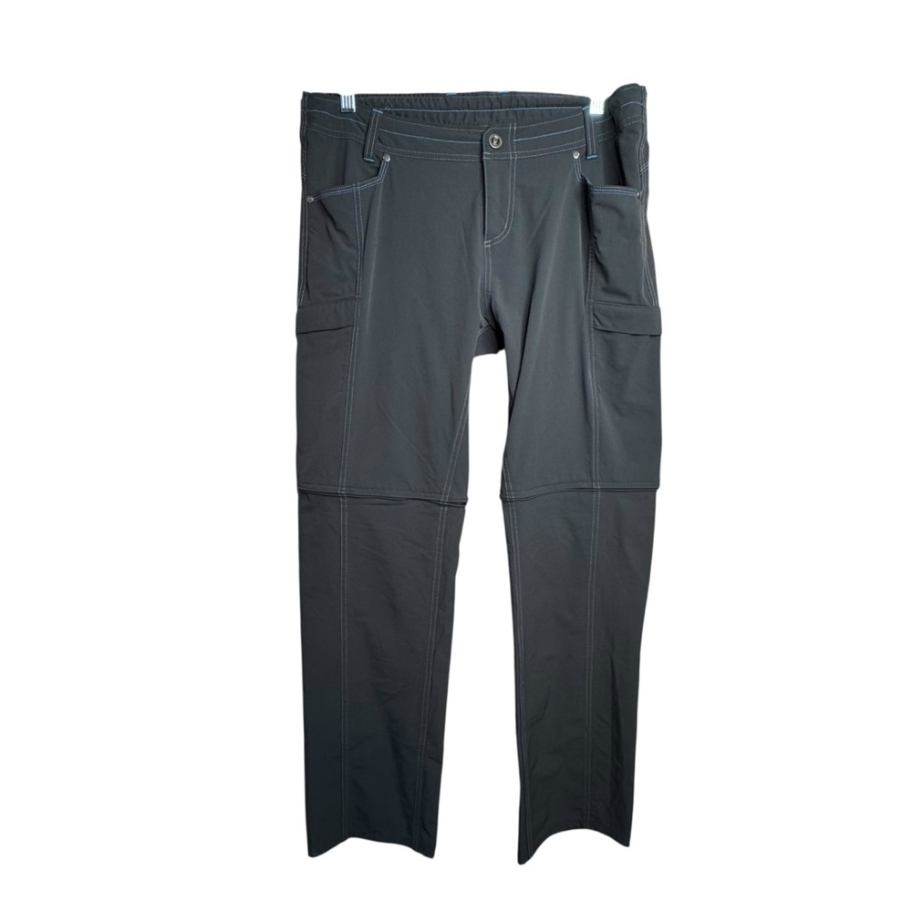 Kuhl womens 14 Reg gray Anika convertible soft shell pants blue trim Hiking L39